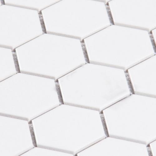 White Matte Hexagon Porcelain Mosaic
