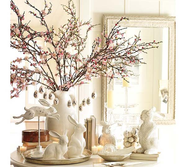 Tree Branches with Blossoms and Easter Eggs