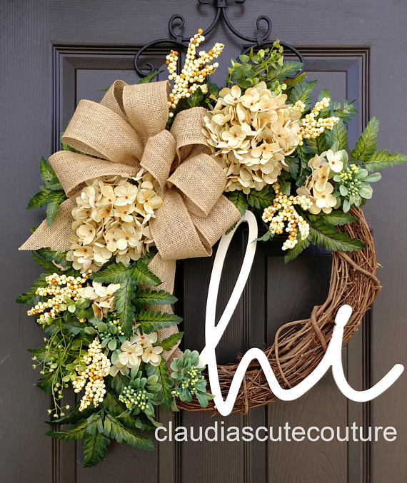 fall wreath, claudias cute couture, etsy, grapevine wreath