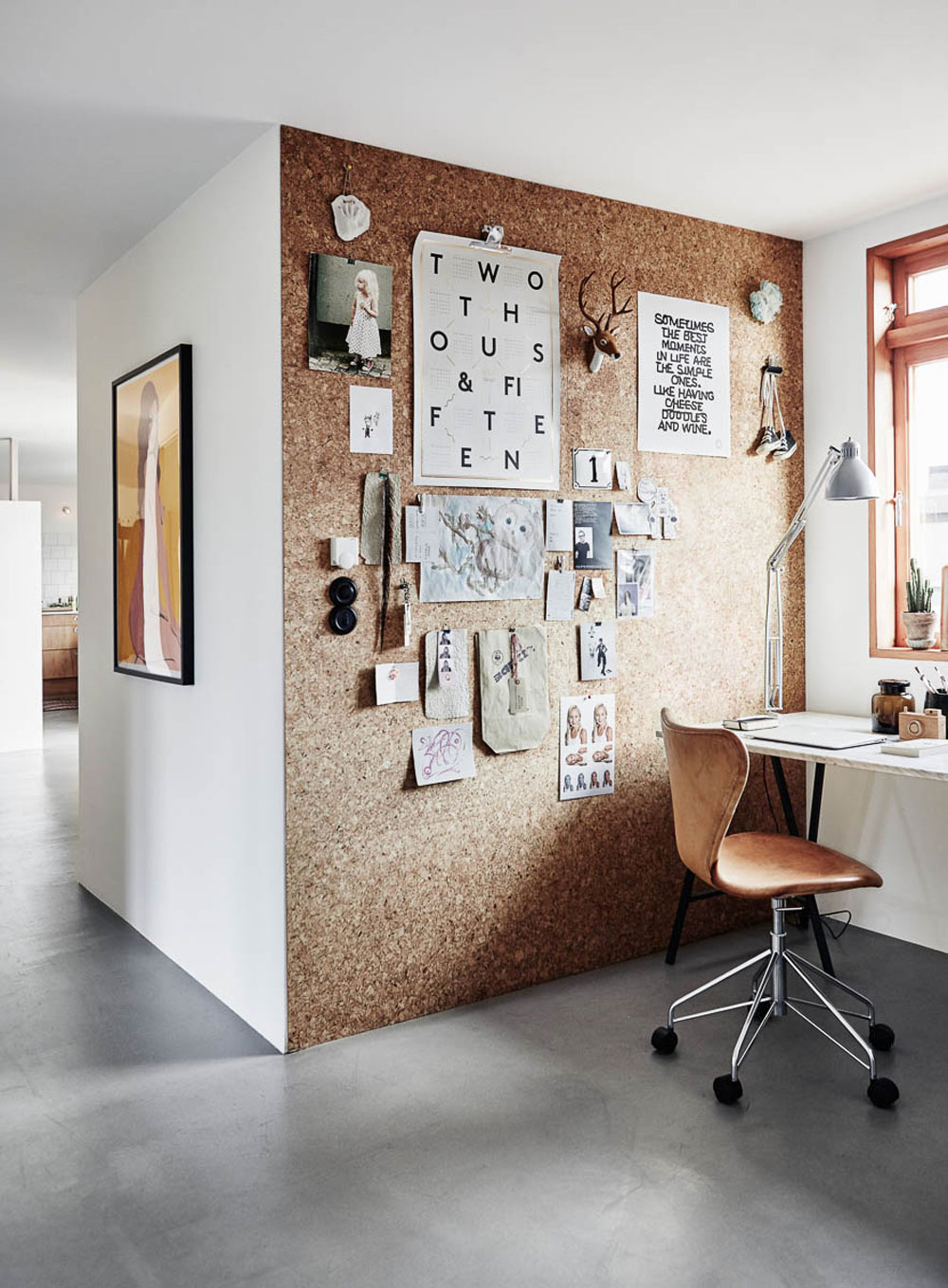 Scandinavian Style, Tina Hellberg Interior, Cork Wall, Home Office 