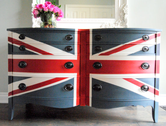SOLD! Union Jack dresser by Vintage Refinished!!