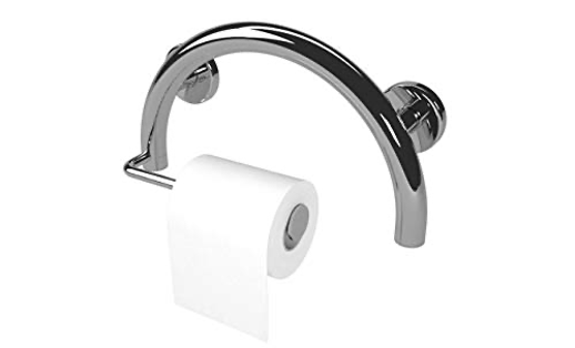 Lifeline Toilet Paper Holder Grab Bar – Bathroom Mobility Aid | Semi-Sphere